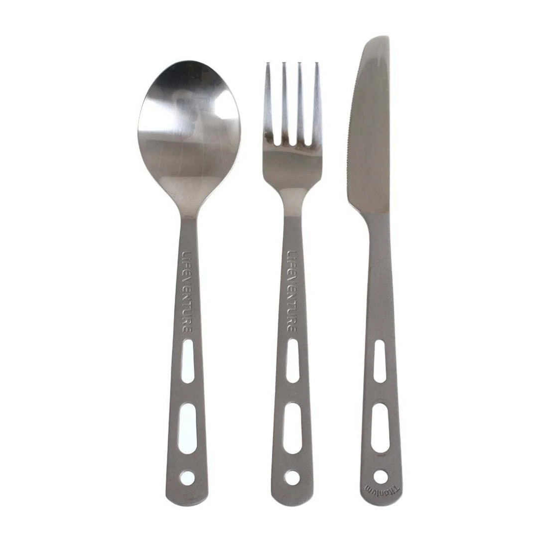 LifeVenture Titanium Cutlery Set 3 LifeVenture Titanium Cutlery Set