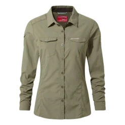 Craghoppers NosiLife Adventure II Womens Long Sleeve Shirt -Mountaineering Equipment Store Craghoppers NosiLife Adventure II Womens LS Shirt Soft Moss 1