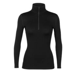 Icebreaker 260 Tech Long Sleeve Half Zip Womens Thermal Top -Mountaineering Equipment Store Icebreaker 260 Tech LS Black 03