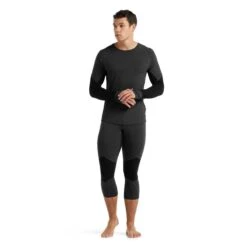 Icebreaker 260 Zone Mens 3/4 Thermal Leggings 8 Icebreaker 260 Zone Mens 3/4 Thermal Leggings -Mountaineering Equipment Store Icebreaker 260 Zone Mens 3 4 Thermal Leggings Jet Heather Black 04