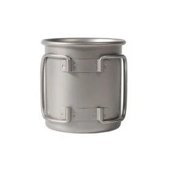 Keith Single-Wall Titanium Mug With Folding Handle -Mountaineering Equipment Store Keith Single Wall Titanium Mug with Folding Handle.Folded