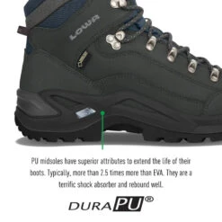 Lowa Renegade GTX MID Wide Mens Hiking Boot - Dark Grey -Mountaineering Equipment Store Lowa RenegadeGTXMidWideMens 05