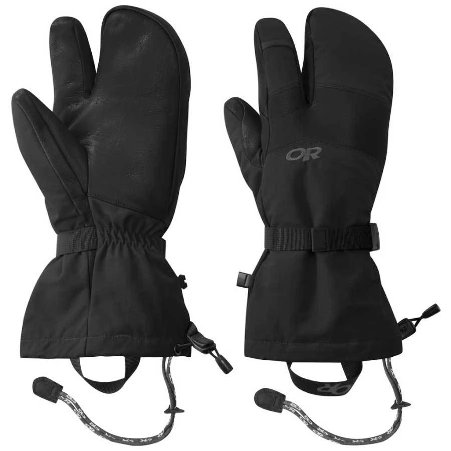 Outdoor Research Highcamp Mens 3-Finger Gloves - Black 5 Outdoor Research Highcamp Mens 3-Finger Gloves - Black - Image 3