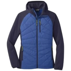Outdoor Research Refuge Hybrid Womens Insulated Hooded Jacket 18 Outdoor Research Refuge Hybrid Womens Insulated Hooded Jacket -Mountaineering Equipment Store Outdoor Research Refuge Hybrid Womens Hooded Jacket Lapis Naval Blue 380025