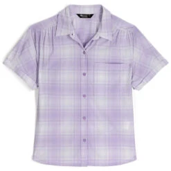 Outdoor Research Astroman Womens Short Sleeve Sun Shirt -Mountaineering Equipment Store Outdoor Research Womens Astroman SS Shirt Lavander Plaid