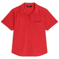 Outdoor Research Astroman Womens Short Sleeve Sun Shirt -Mountaineering Equipment Store Outdoor Research Womens Astroman SS Shirt Rhubarb 05