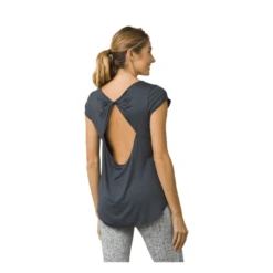 PrAna Willow Womens Short Sleeve Top 12 PrAna Willow Womens Short Sleeve Top -Mountaineering Equipment Store Prana Willow Top Coal Back 568204