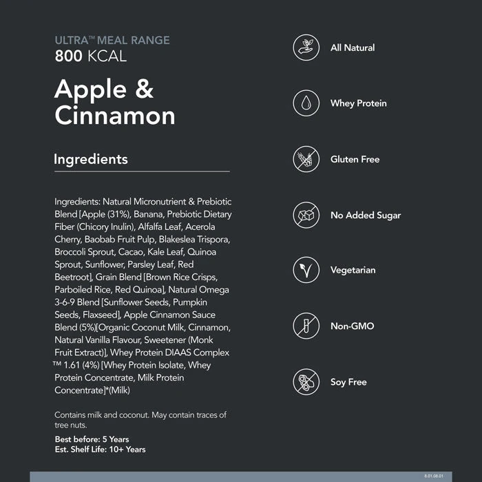 Radix Nutrition Ultra Breakfast Apple & Cinnamon Whey Protein - 800kcal 5 Radix Nutrition Ultra Breakfast Apple & Cinnamon Whey Protein - 800kcal - Image 3