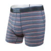 SAXX Quest Quick Dry Mesh Boxer Fly Brief - Blue Astro Stripe -Mountaineering Equipment Store SAXX Quest Mens Boxer Fly Brief Blue Astro Stripe