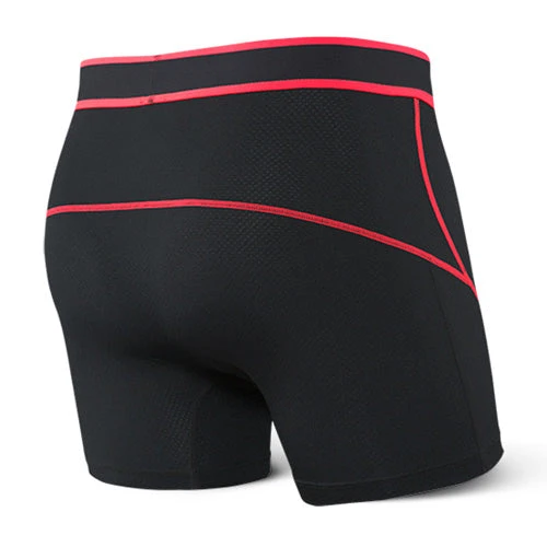 SAXX Kinetic HD Light-Compression Mesh Boxer Brief - Black/Neon Red 4 SAXX Kinetic HD Light-Compression Mesh Boxer Brief - Black/Neon Red - Image 2