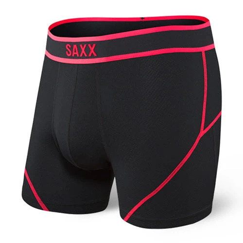 SAXX Kinetic HD Light-Compression Mesh Boxer Brief - Black/Neon Red 3 SAXX Kinetic HD Light-Compression Mesh Boxer Brief - Black/Neon Red