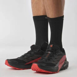 Salomon Sense Ride 5 Mens Trail Running Shoes - Black/Fiery Red -Mountaineering Equipment Store Salomon Sense Ride 5 Mens Black Red 02