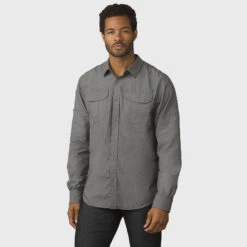 PrAna Citadel Mens Long Sleeve Shirt - Gravel